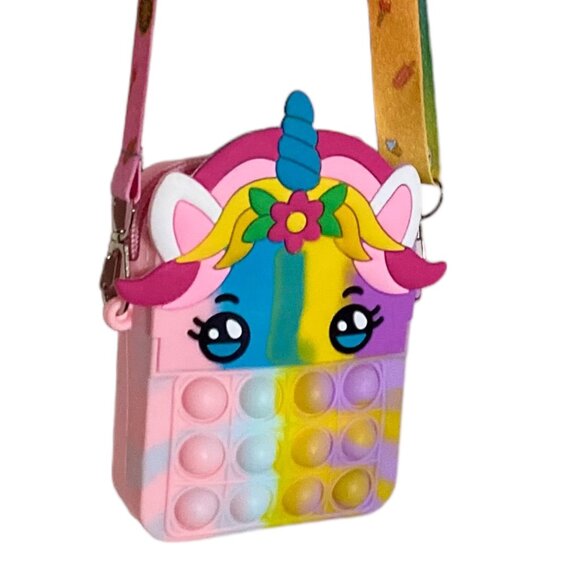 My Little Pony Rainbow Unicorn Silicone Crossbody Novelty Mini Bags - NEW - Picture 1 of 4